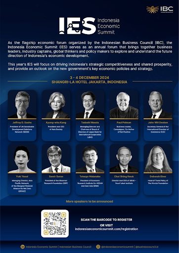 Indonesian Business Council Announces Line of Speakers
                    for Indonesia Economic Summit (IES) 2025